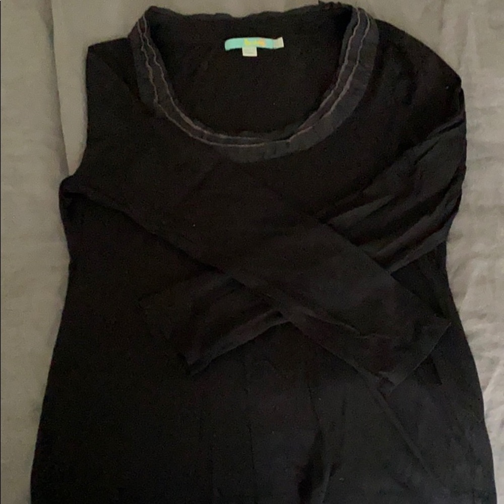 Boden long sleeve with silky ruffle neck